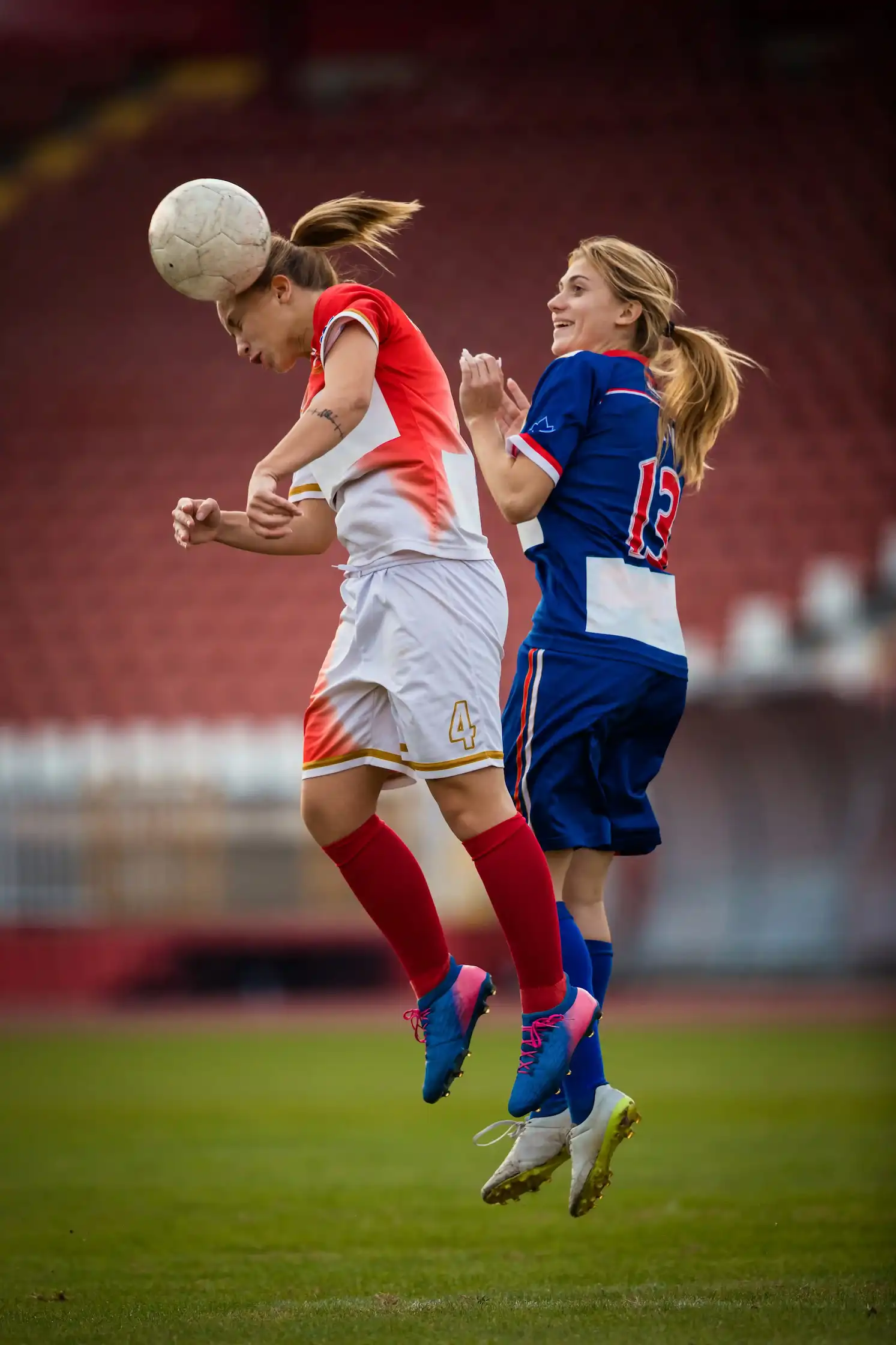 Girls playing soccer